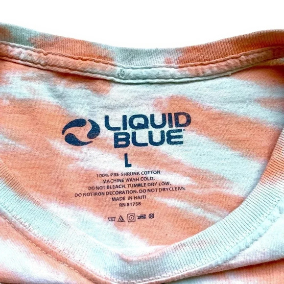 Liquid Blue Pink Floyd Dark Side of The Moon Tie Dye Graphic T-Shirt - Picture 2 of 4